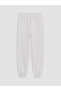 Gray Embroidered Women's Thick Jogger Sweatpants - 6