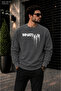 Men's Street Style Whatever Drip Typographic Printed Crew Neck Casual Regular Fit Sweatshirt