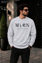 Men's Moon Phases Graphic Printed Crew Neck Casual Regular Fit Sweatshirt
