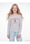 Gray Teddy Bear Printed Girls' T-Shirt