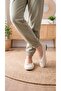 Women's Beige Sherpa Furry Bowknot Casual Ballerinas 1 cm Byndsharp01 - 5