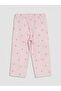 Pink Baby Girl Patterned Gabardine Pants - 4