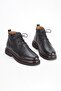 Genuine Leather Men's Boots with Laces and Zipper, Fur Inside, Winter Cold Resistant, Casual, Black - 4