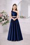 Girl's Long Satin Skirt and Satin One Shoulder Crop Bustier Evening Dress Suit Model