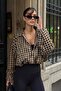 Women's Plaid Patterned Zippered Lined Bomber Jacket - 6