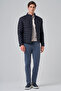 Men's Navy Blue Polyester Short Quilted Jacket - 4