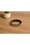 Domeric Sienna Brown Leather Men's Bracelet - Beige Braided Stripe Design - 2