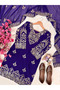 Purple Faux Georgette Top Pent Dupatt Set - HRT7429 - Purple-Size:XL-42-Inches - 5