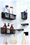 6-Piece Bathroom Set Adhesive Bathroom Organizer Shampoo Holder Toothbrush Holder Soap Dish Hanger Set