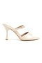 Zri̇n-357 Premium Beige Patent Leather Buckle Round 10.5 cm Heeled Women's Sandals 10.5 cm - 3