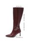 Burgundy Color Belt Detailed Women's Heeled Boots - 5