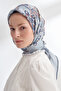 Anatolian Bloom Pattern the Tencel Edit Scarf - Gray - Blue - 5