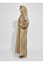 Champagne Gold Farasha Abaya | Rizqé Luxury Silk-Finish Butterfly Wrap with Tonal Sequin Petal Embroidery - 2