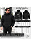 Water and Windproof Men's Black Hooded Quilted Lined Winter Coat - 5