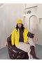 Women's Hand-Knitted Look Beanie & Shoulder Shawl Scarf Set - 6