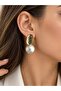 Women's Pearl Gold Ball Earrings - 2