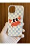 iPhone 15 Crab Printed Velvet Inside Launch Silicone Phone Case (White Case) - 3