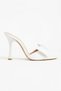Zri̇n-49 Exclusive White Patent Leather Bow Detailed 11 cm Heeled Women's Slippers - 6