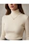 Turtleneck Knit Sweater with Finger Detail - 2