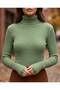 Turtleneck Knit Sweater with Finger Detail - 2