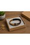 Brencaro Earthknot Brown Mustard Leather Men's Bracelet - Knitted with Knot Detail - 2