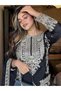 Black Chinon Silk Pakistani Suit Set - FFT9438 | Black-Size:M-38-Inches - 3