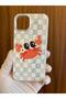 iPhone 15 Crab Printed Velvet Inside Launch Silicone Phone Case (White Case) - 4
