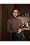 Turtleneck Knit Sweater with Finger Detail - 2