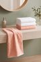 White & Salmon Natural Color 4-Piece 100% Cotton Towel Set 50X90