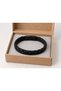 Westario Blackplait Black Leather Men's Bracelet - Thick Double Braided Minimal Design - 2