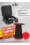 Ultimate Camping Combo of DENX DX2805 Single Gas Stove 2200W and Folding Portable Telescopic Stool For Camping And Fishing Multifunctional for Camping Garden Fishing Hiking Travel BBQ, Adjustable Plas