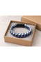 Alessaro Iceweave Light Blue Navy Blue Leather Men's Bracelet - Double Braid - 2