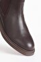 Genuine Leather Men's Chelsea Boots Elastic Thick Sole Casual Winter Cold Resistant Brown - 8