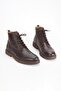 Genuine Leather Men's Boots with Lace-Up and Zipper Closure, Casual Winter Cold-Resistant Thick Sole, Brown - 5
