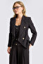 Striped Crop Blazer Jacket - 2