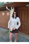 Women's Suede Fabric Leather Collar Waist-Tie New Season Jacket - 4