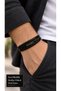 Jemaro Citymark Black Leather Men's Bracelet - Istanbul Written Multi-Row Design