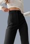 Black Women's Green Fabric Trousers