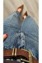 Dark Blue Belted Skater Jean - 2