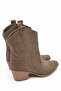 Shane Women's Suede Mink Embroidered Pointed Toe Thick Heeled Western Cowboy Boots 5.5 cm Heel - 5