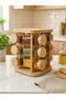 12-Piece Glass Spice Rack Set with Bamboo Rotating Stand - 2