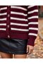 Buttoned Striped V-Neck Knitwear Cardigan - 4