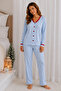 Reported Viscose Buttoned V-Neck Lace Long Sleeve Patterned Pajama Set - 2