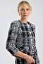 Padded Crop Bukle Tweed Jacket - 2