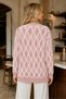 Women's Long Sleeve V-Neck Buttoned Loose Cut Diamond Patterned Comfortable Fit Stylish Daily Stylish Powder Knitwear Cardigan - 3