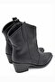 Shane Women's Black Leather Embroidered Pointed Toe Thick Heeled Western Cowboy Boots 5.5 cm Heel - 5