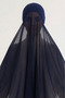 Ready-To-Wear Chiffon Shawl with Tubular Bones Black – Stylish, Comfortable, and Convenient One-Piece Design - 2