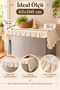 Ruffled Refrigerator Cover Cream 65X160 cm Decorative Refrigerator and Cabinet Cover - 5