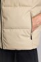 Waterproof Slim Fit Stand Collar Lined Zippered Faux Leather Puffer Vest H1726Ax26Au - 3