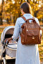 Premium Leather Mother Baby Care Bag Taba